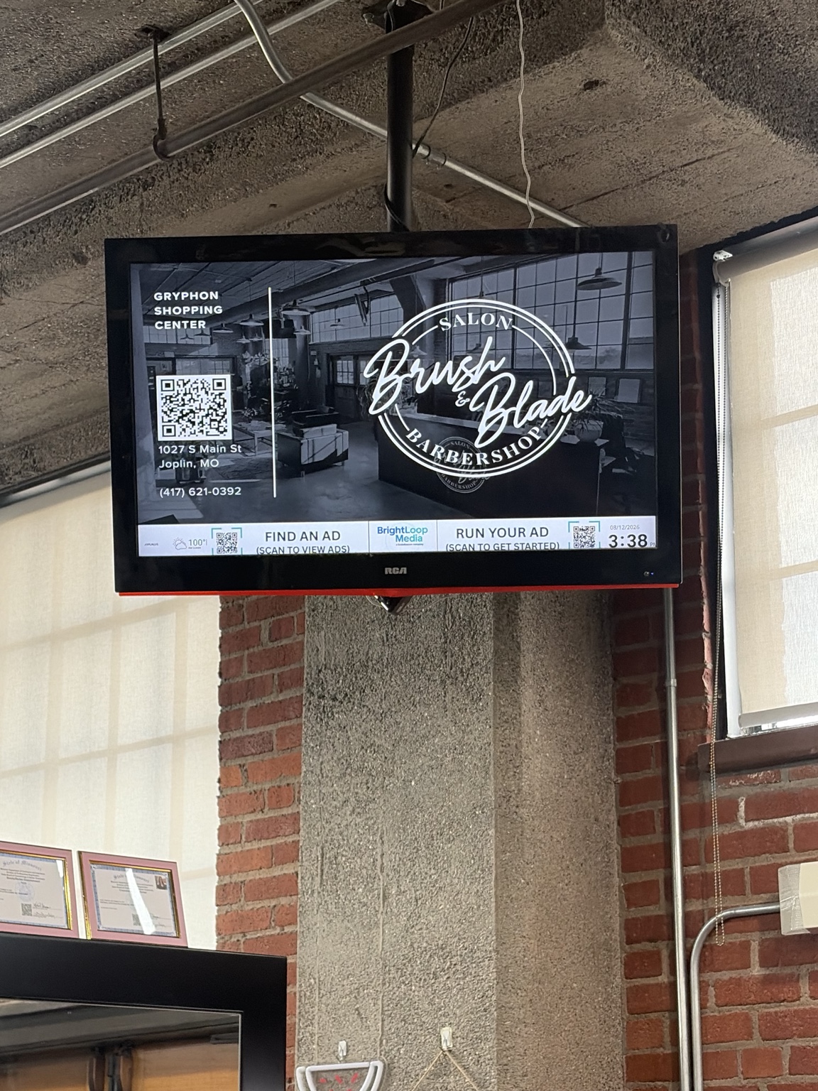BrightLoop Media screen in a community partner location